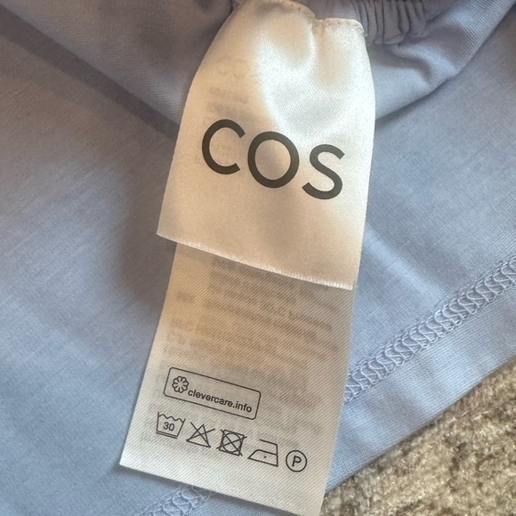 COS Sky Blue side Ruched Women's Blouse top S - Picture 9 of 11